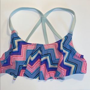 PINK Flounce Bikini Top